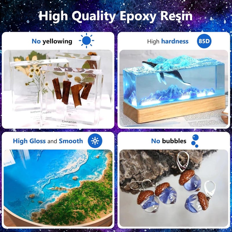 KISREL Deep Pour Epoxy Resin, 96OZ Resin Epoxy Kit (2:1) for 2-4 Inch Pour Depths，Bubble Free, Low Odour, Crystal Clear Casting Resin for Bar Tops, Table Tops, River Tables, Wood Fillers, Crafts - Image 4